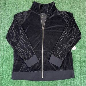 Ashley Stewart Black Zip-Up Jacket